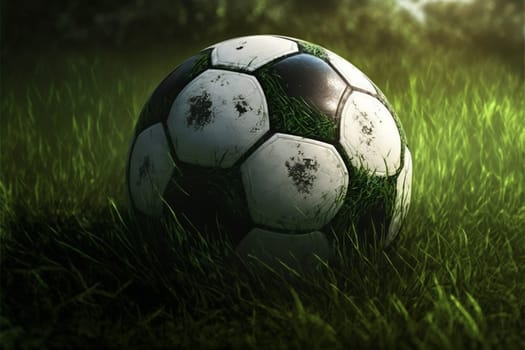 Soccer ball in green grass