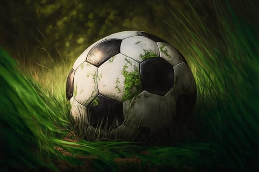 Soccer ball in green grass