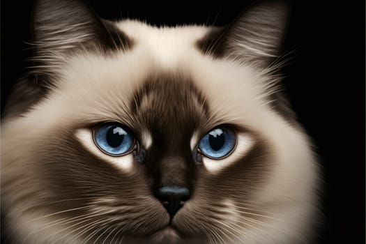 Cute birman cat portrait