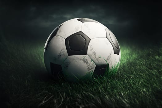 Soccer ball in green grass
