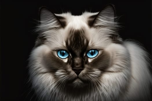 Cute birman cat portrait