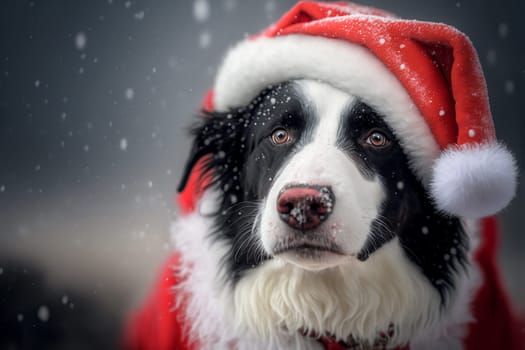 Christmas border collie, holiday concept