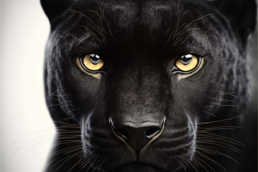 Black panther face on white background