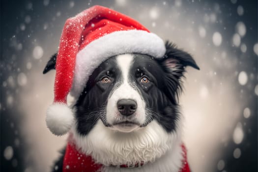 Christmas border collie, holiday concept