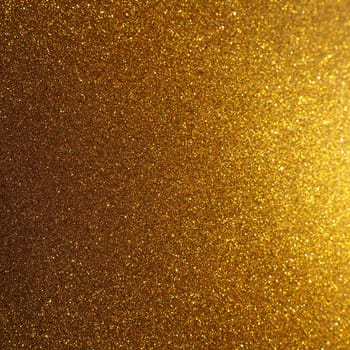 Bokeh light of gold glitters. Golden glitter texture background. Sparkling glitter wrapping paper with sequins and sparkles. Festive golden bokeh and glitter. Beautiful background