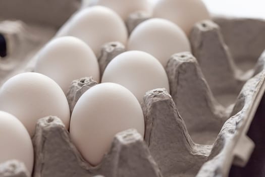 Carton of White Chicken Eggs.