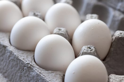 Carton of White Chicken Eggs.