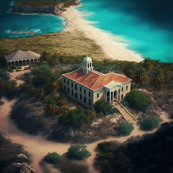 This painting highlights the efforts of the Anguilla National Trust, an organization dedicated to preserving the island's natural and cultural heritage. The scene depicted in the painting shows the island's lush vegetation and traditional architecture, showcasing the beauty of Anguilla that the National Trust works to protect. The image is generated with the use of AI.