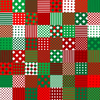 Christmas geometrical pattern in patchwork style  for background, wrapping paper, fabric