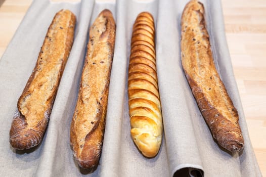 Tasted and fresh beautiful bread named french baguette