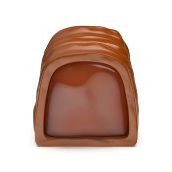 Milk chocolate candy with caramel filling inside