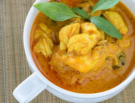 Crab meat coconut milk curry, Thai spicy soup cuisine