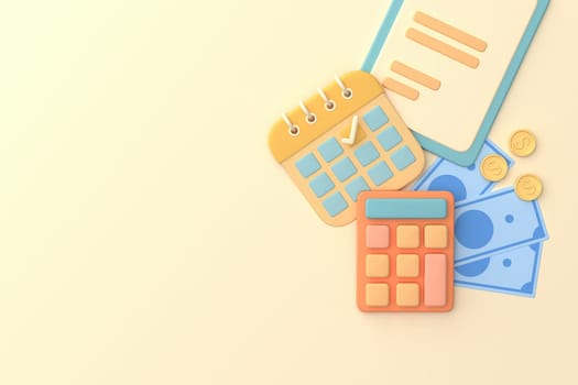 Tax Day Reminder Concept. Businessman submit tax by online concept, online tax payment and report. Business income. 3d illustration.