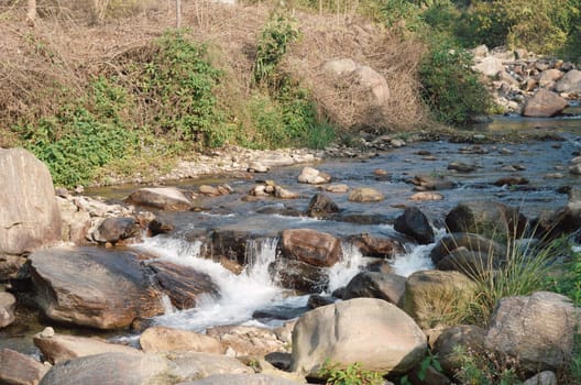 Rangbhang river mountain valley Landscape. Tabakoshi West Bengal India