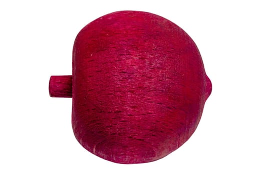 Scented wooden balls. Close-up of a red air freshener made of wooden ball and aromatized with essential oils. Clipping path. Beautiful gift isolated on white. Macro.