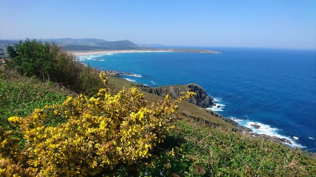 Coastal landscape view at Santo Andre de Texeido in Galicia, Spain