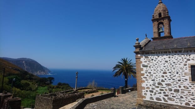 San Andres de Teixido, Galicia, Spain, May 2018: landscape and architecture view of this coastal city on the cliffs of the Atlantic ocean