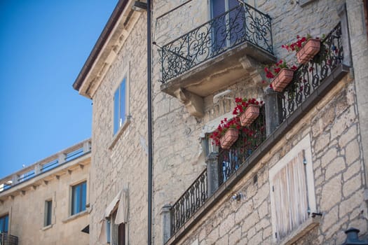 The balconies of San Marino.  San Marino is the 5th smallest country in the world and is located within Italy.
