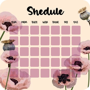 Template for agenda, schedule, planners, checklists. bullet journal notebook and other stationery