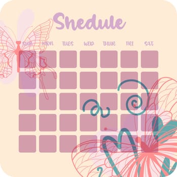 Template for agenda, schedule, planners, checklists, bullet journal, notebook and other stationery.