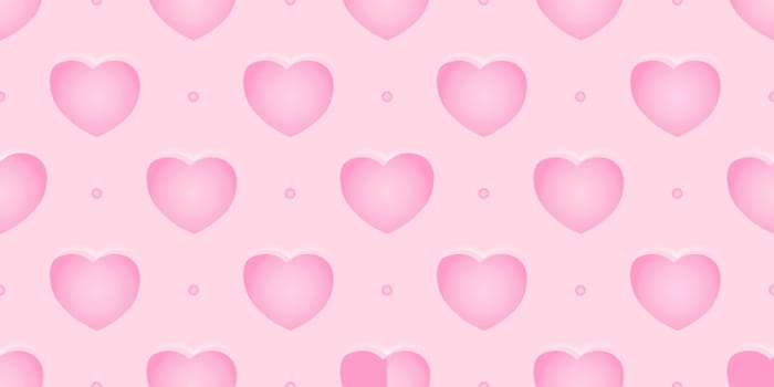 Seamless pattern in a simple style. hearts ornament on a pink background. The concept of romance.