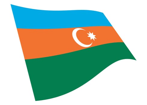 An Azerbaijan waving flag 3d illustration isolated on white with clipping path