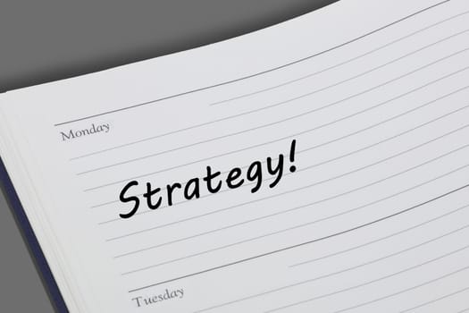 A Strategy reminder message in an open diary