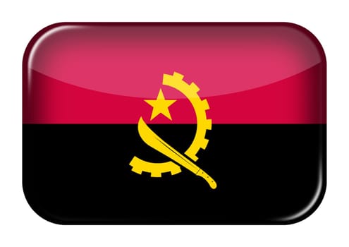 An Angola web icon rectangle button with clipping path 3d illustration