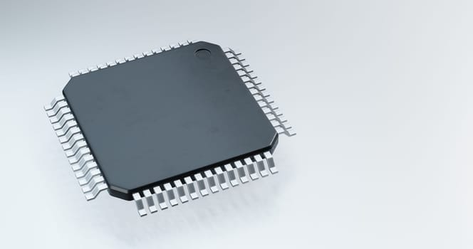 3d render of microchip or semiconductor chip with countries flag for supply chain concept.