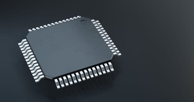 3d render of microchip or semiconductor chip with countries flag for supply chain concept.