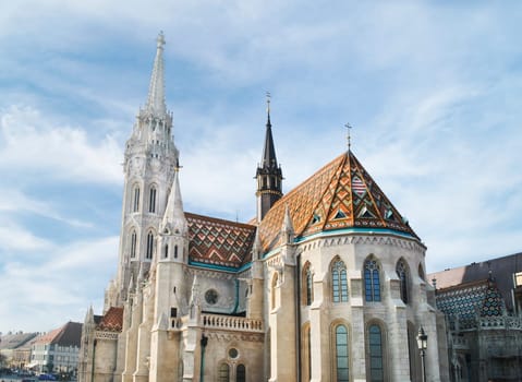 Architecture and landmarks in Budapest. St. Matthias church in Budapest, Hungary.