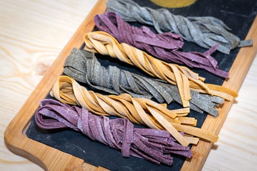 various variety of pastas ready for be cooked