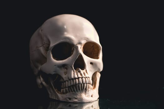 Spooky skull for Halloween. Horror wallpaper.