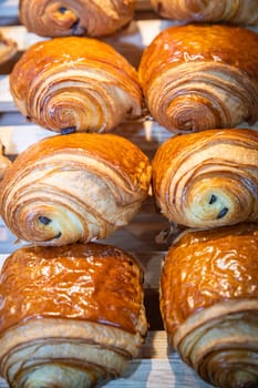Famous french pastery named chocolatine or chocolate bread