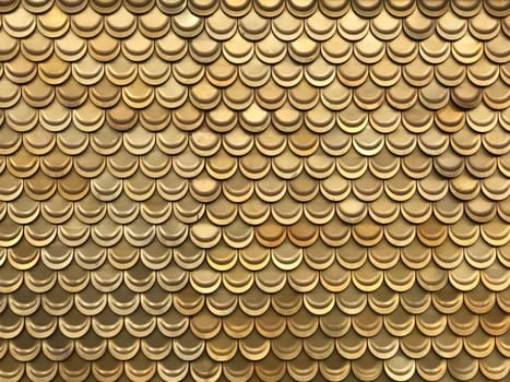 golden metal scales abstract Curve pattern background
