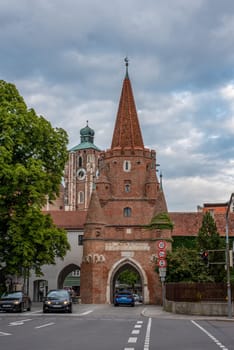 The medieval Kreuztor gate in Ingolstadt, Germany