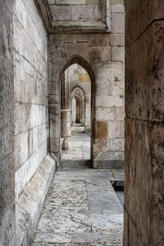 Walk through the facade of the gothic Cathedral in Regensburg in Bavaria, Germany