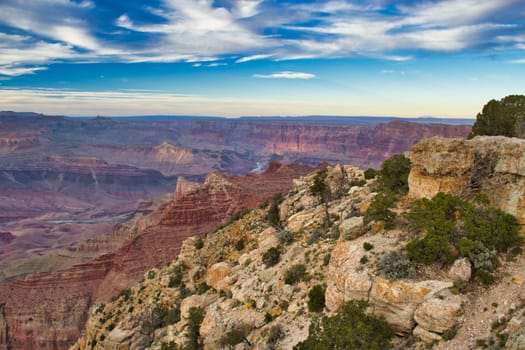 View on Grand Canyon National Park in Arizona, USA. Travel and tourism in United States.