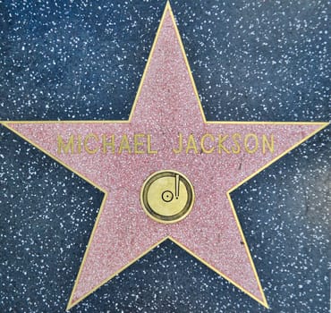 Los Angeles, United States, November 2013: Michael Jackson star on the walk of fame, hollywood boulevard in Los Angeles, USA.