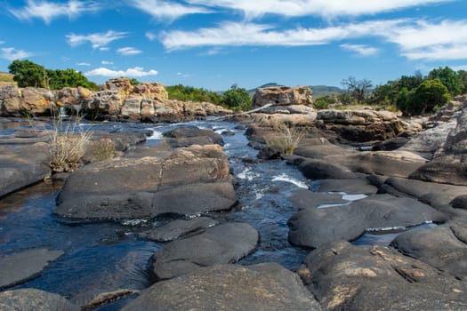 Low angle view of Treurrivier at Bourke's Luck Potholes on Panorama Route in South Africa