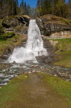 Nordheimsund, Norway, May 2015: View on Steinsdalsfossen near Norheimsund
