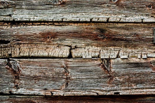 Old, weathered and worn wood texture plank with cracks and bursts