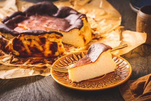 Homemade Basque Burnt Cheesecake (San Sebastian Basque Cheesecake). this is the cheesecake that wants to get burnt and cracked.