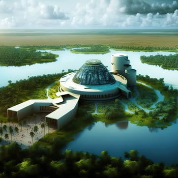A mesmerizing display of advancements in science and technology, Future World exhibits the possibilities of what the future holds. The image is generated with the use of an AI.