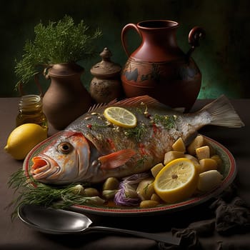 This vibrant painting captures the essence of Bolivia's beloved dish, Pique a lo Macho. The layers of fish or meat, potatoes, onions, and sauce are expertly depicted in a dynamic and colorful composition. The image is generated with the use of an AI. Bolivia, Pique a lo Macho, fish, meat, potatoes, onions, sauce, flavor, fusion, vibrant, painting, dynamic, colorful, composition, AI-generated