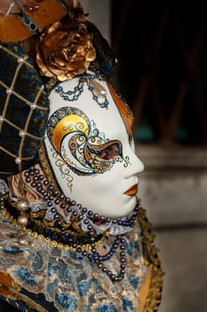 VENICE, ITALY - Febrary 5 2018: The masks of the Venice carnival 2018.