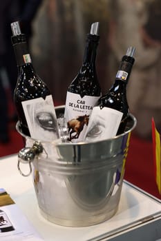 Cracow, Poland - November 17, 2022: International Wine Trade Fair ENOEXPO in Cracow. Producers of wine from all around the world meet the importers distributors and representatives.