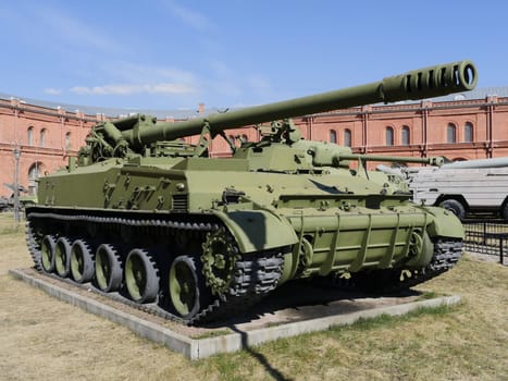 St. Petersburg  Russia January 26, 2023 artillery museum 152 mm self-propelled gun