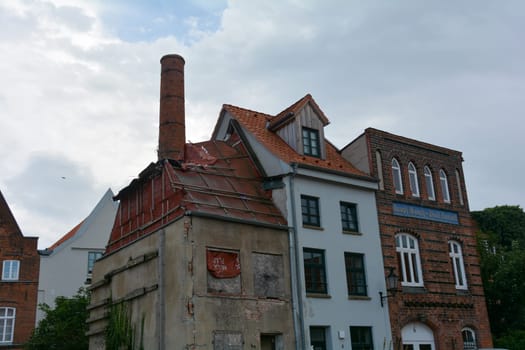 Wismar, Germany, September 10, 2022 - House in the historic Hanseatic city of Wismar, on the Baltic Sea coast of Mecklenburg-West Pomerania in Germany
