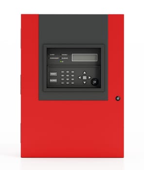 Fire Detection Alarm Monitor Panel System. 3D illustration.